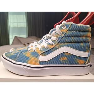 Vans Shoes Sk8 Hi Comfy Cush In Bloom Tie Dye Blue Yellow sz 7.5